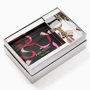 Kate Spade ♠️ Staci Ribbon card holder with keychain set